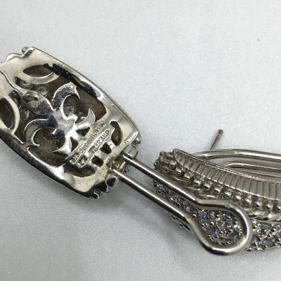 Judith Ripka Sterling Silver Cubic Zirconia Cluster Earring - Picture 2 of 5